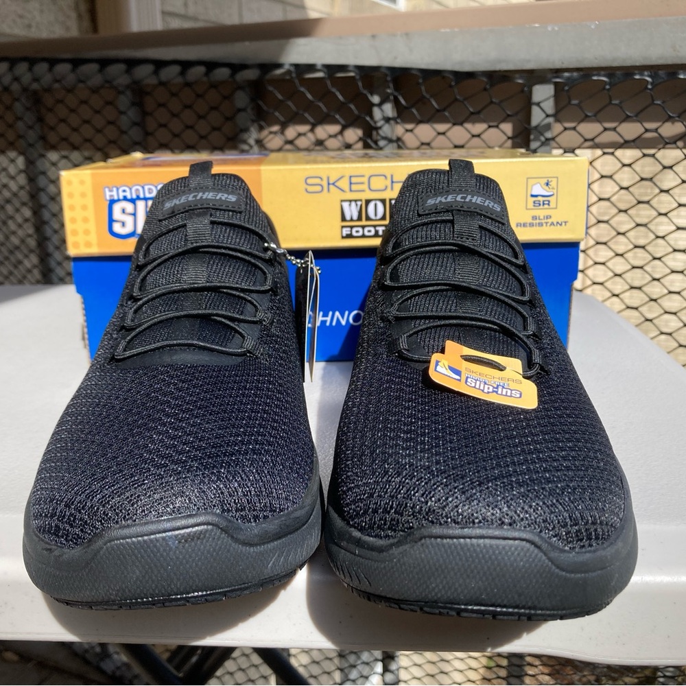 Skechers Slip-ins Work: Summits SR Enslee Hands Free Slip on Black Sneakers 10 W - Picture 7 of 17